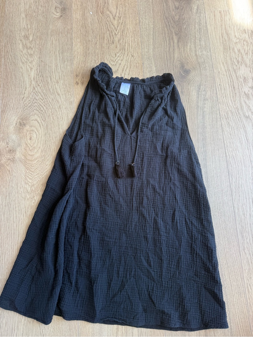 Kona Sol Black Gauze Maxi Swim Cover Up Dress Size XL